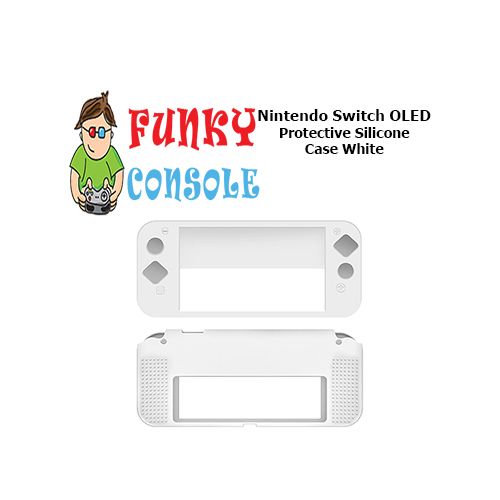 Nintendo Switch OLED Protective Silicone Rubber Gel Console Soft Case Cover White