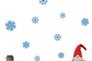 Snowflake Wall and Window Decals, Snowflake Sticker, Snow Window Decor, Snowflake Decorations,  Removable Christmas Vinyl Wall Decal