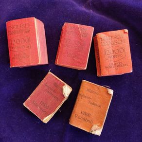 5 various miniature dictionaries