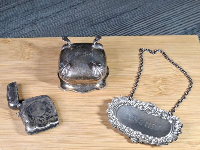 Antique Solid Silver Lot 3 Pieces