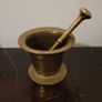 19th C apothecary brass pedestal & mortar Image 3
