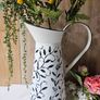 Vintage Shabby Chic Enamel Jug Pitcher Image 2