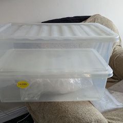 FREE  2 Large Plastic Storage Boxes with Lids