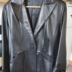 Black real leather Jacket UK 14
