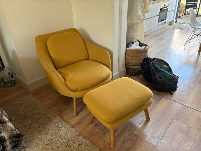 Armchair and ottoman