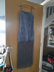 zara denim and lace dress