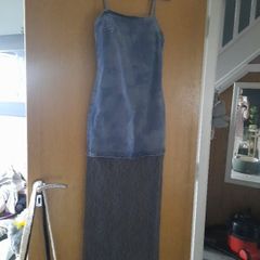 zara denim and lace dress