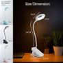 Dimmable LED Clip On Light - 4.5W Touch Control LED Lamp with Flexible Neck & Strong Clamp - 5 Colours & Brightness Levels, USB Rechargeable Desk Light - White Image 4