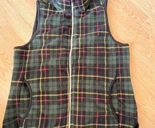 Check Sleeveless Fleece Jacket