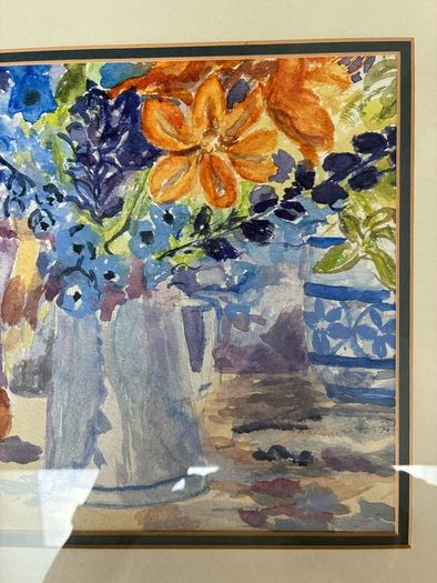 Framed watercolour painting