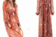 Giselle chiffon boho 70s maxi dress size 10