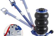 Air Jack, 3 Ton/3000 kg Triple Bag Air Jack, Airbag Jack with Six Steel Pipes, Lift up to 44.9cm, 3-5 s Fast Lifting Pneumatic Jack, with Adjustable Long Handles for Cars, Garages, Repair (Blue