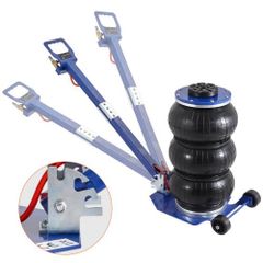 Air Jack, 3 Ton/3000 kg Triple Bag Air Jack, Airbag Jack with Six Steel Pipes, Lift up to 44.9cm, 3-5 s Fast Lifting Pneumatic Jack, with Adjustable Long Handles for Cars, Garages, Repair (Blue