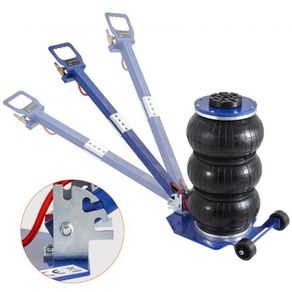 Air Jack, 3 Ton/3000 kg Triple Bag Air Jack, Airbag Jack with Six Steel Pipes, Lift up to 44.9cm, 3-5 s Fast Lifting Pneumatic Jack, with Adjustable Long Handles for Cars, Garages, Repair (Blue