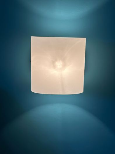 Opaque white oval wall lights x 2