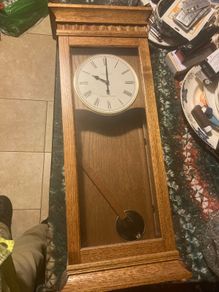 Oak London clock Co pendulum clock