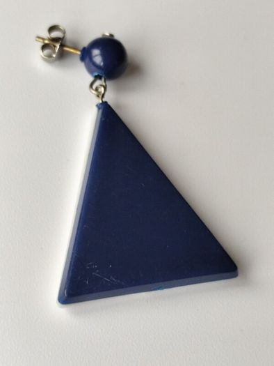 1980s Vintage Two Tone Triangle Geometric Earrings