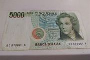 Italian 5000 Lire Banknote