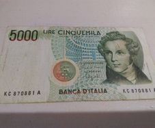 Italian 5000 Lire Banknote
