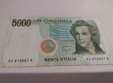 Italian 5000 Lire Banknote