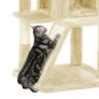 Cat tree with scratching ramp Cat tree with large viewing platform, scratching board, beige Image 2