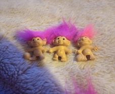 vintage mini troll pencil toppers