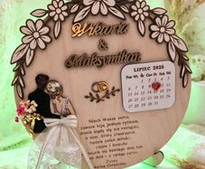 Personalised Wooden Wedding Calendar Plaque LED Light Keepsake Gift