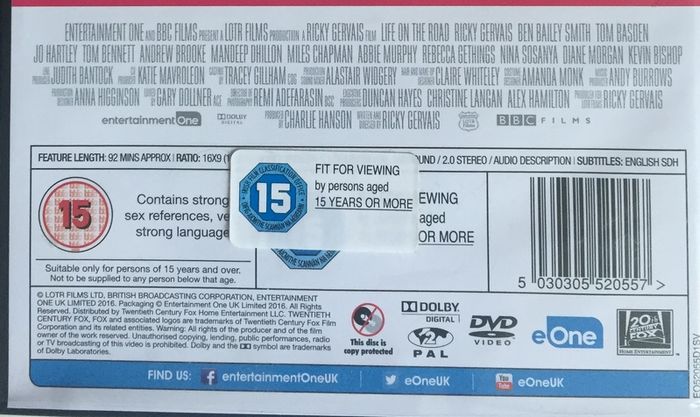 David Brent: Life On The Road [2016] Ricky Gervias [Movie DVD]