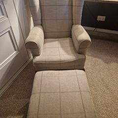 Queen Anne armchair & footstool