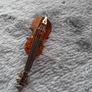solid silver and amber, violin brooch Image 2
