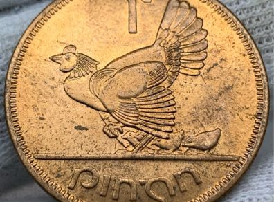 Ireland 1963 penny 1d red lustrous uncirculated
