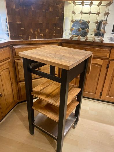 butcher block trolley on decent wheels