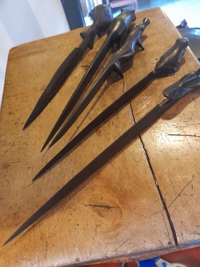 5 Hand Carved Letter Openers