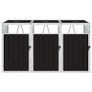 Triple Garbage Bin Shed Brown 213x81x121 cm Steel Image 3