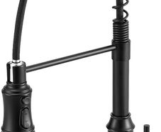 NEW SALE | Black Kitchen Tap,Spring Kitchen Taps with Pull Out Spray,3 Spray Modes 360 Degree Swivel High Arc Single Handle Kitchen Sink Mixer Tap with Pull Down Sprayer BLACK