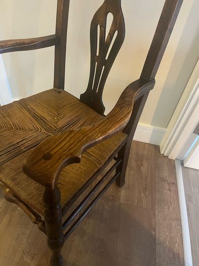 Antique Irish Provincial Elm Arm Chair