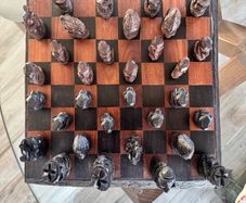 Hand-carved Makonde Tribal Chess Set