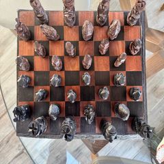 Hand-carved Makonde Tribal Chess Set