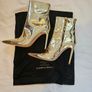 Elisabetta Franchi Spring/Summer 2024 Gold Metallic Ankle Heeled Boots Image 2