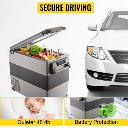 35L 37QT Mini Car Refrigerator Fridge Freezer 12V/24V DC 110-240V AC Portable Cooler