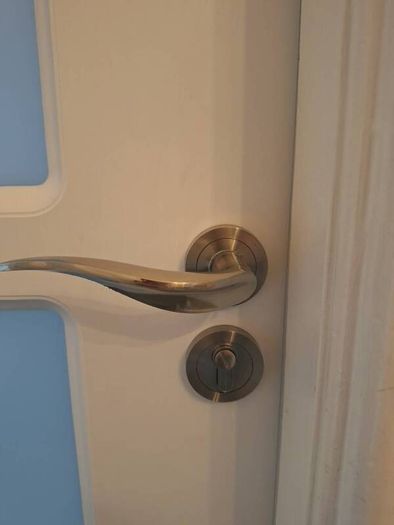 white internal solid wood laminate covered doors x 3