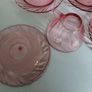 vintage glass teacups, pink glass, pink cups Image 6