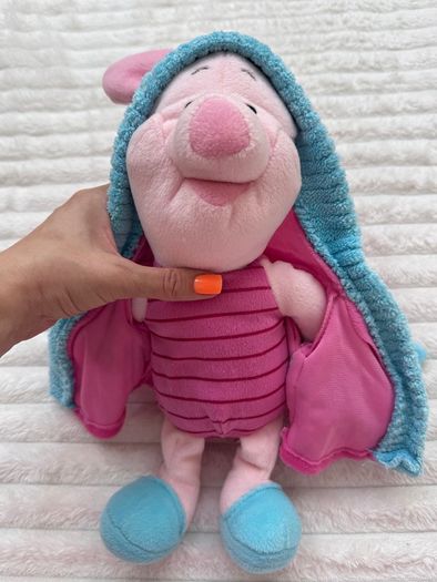 Disney Winnie The Pooh Piglet In Dressing Gown Robe approx. 35 cm. Plush Used Please see photos
