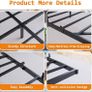 King Bed Frame with LED Lights & USB Charging Station,150x200 cm Metal Platform Kingsize Bed Frame with 5ft Upholstered Headboard Storage,Heavy Duty Metal Slats, Dark Grey Image 6
