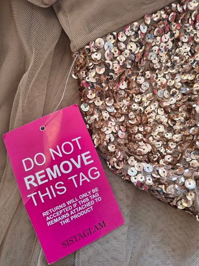 Brand New Sistaglam Rose-Gold Dress