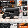 100,000 BTU Diesel & Kerosene Forced Air Heater 38L Portable Industrial Space Heater with Thermostat Image 3