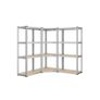 Corner Shelving Set 4 Tiers Heavy Duty Metal Storage Shelving for Garage Storage Room Basement Shelf Load 2625kg Ink Black Natural Image 5