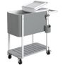 Cooler Trolley with 56 L Capacity Serving Cart with Wheels, Bottle Opener, Lower Shelf, Handle Image 3