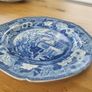 Rare Antique 1820 Minton "Tenby Rock" Series Blue Transferware Plate - Watermill Pattern Image 4