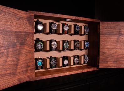 Walnut Watch Cabinet